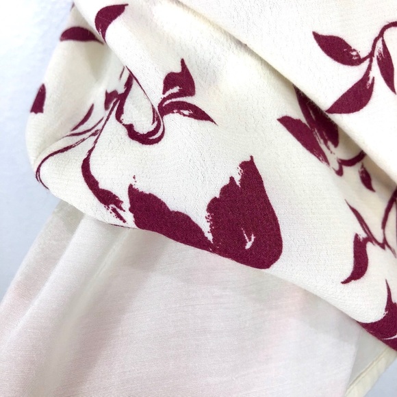 GANNI Pleated Crepe Ivory Floral Viscose Dress - Picture 12 of 14